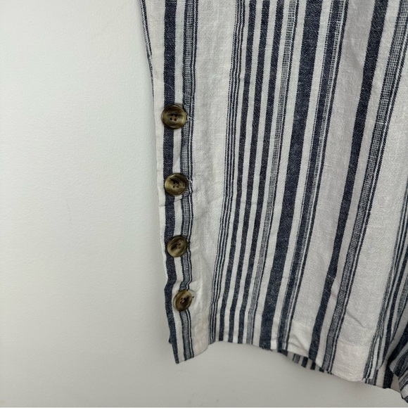 Land N Sea Women's Linen Cropped Pants Plus Size 3x Striped Nautical Resort Wear - Picture 6 of 7